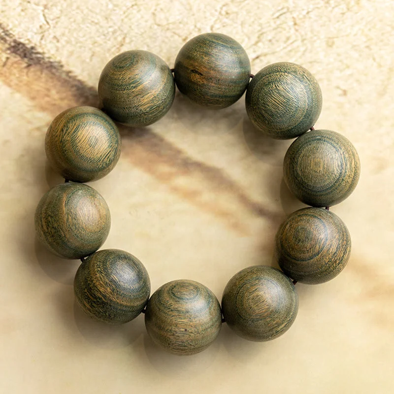 Green Sandalwood Buddha Beads Rosary Bracelet