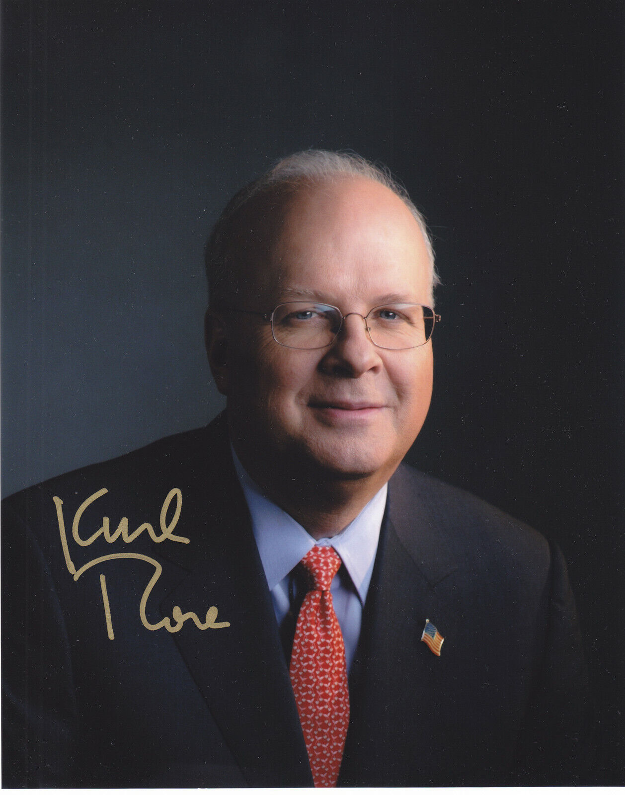 KARL ROVE SIGNED AUTOGRAPHED REPUBLICAN THE ARCHITECT 8X10 Photo Poster painting PROOF