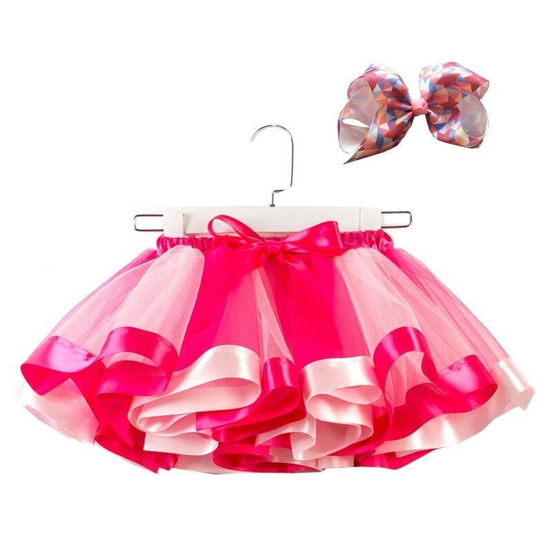 Girls Tutu Skirt Baby Girls Skirts Mini Pettiskirt Dance Rainbow Tulle Kids Princess Skirt Colorful Children Summer Clothing