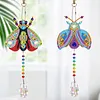 2PCS Insect 5D DIY Diamond Painting Wind Chimes Suncatcher Kit Double Sided Diamond Art Kits Suncatcher with Crystal Pendant for Home Wall Window Decor Adults DIY Art Craft