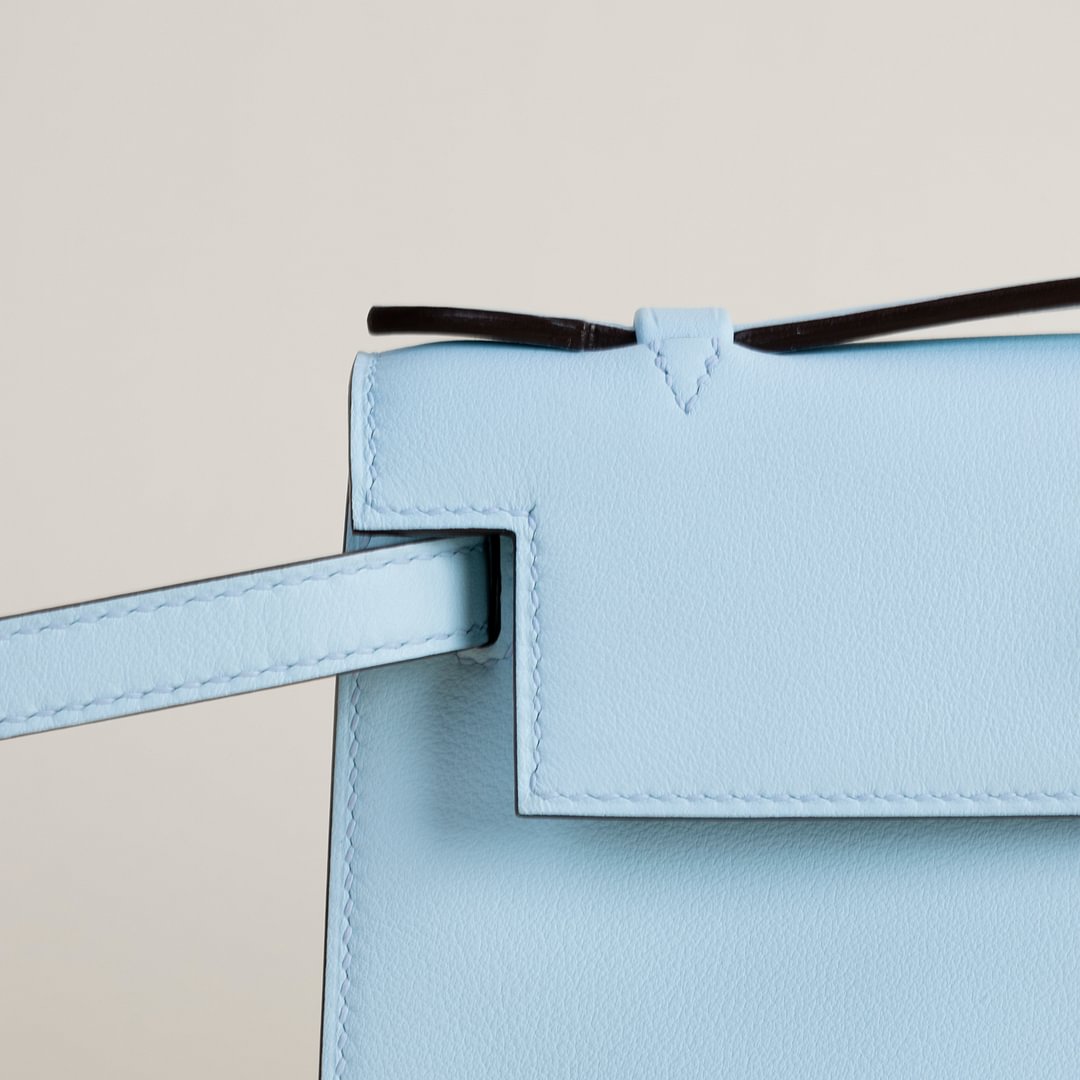 Kelly pochette Swift T0 Bleu Brume&nbsp;PHW