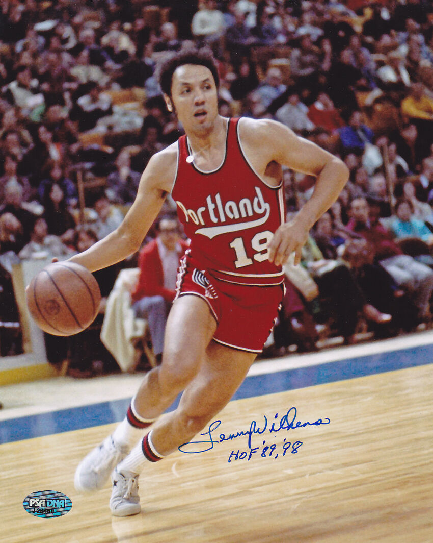 Lenny Wilkens SIGNED 8x10 Photo Poster painting + HOF '89 '98 Trail Blazers PSA/DNA AUTOGRAPHED