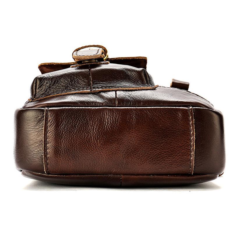 Men's Classic Leather Crossbody Bag Trendy Casual Shoulder Bag