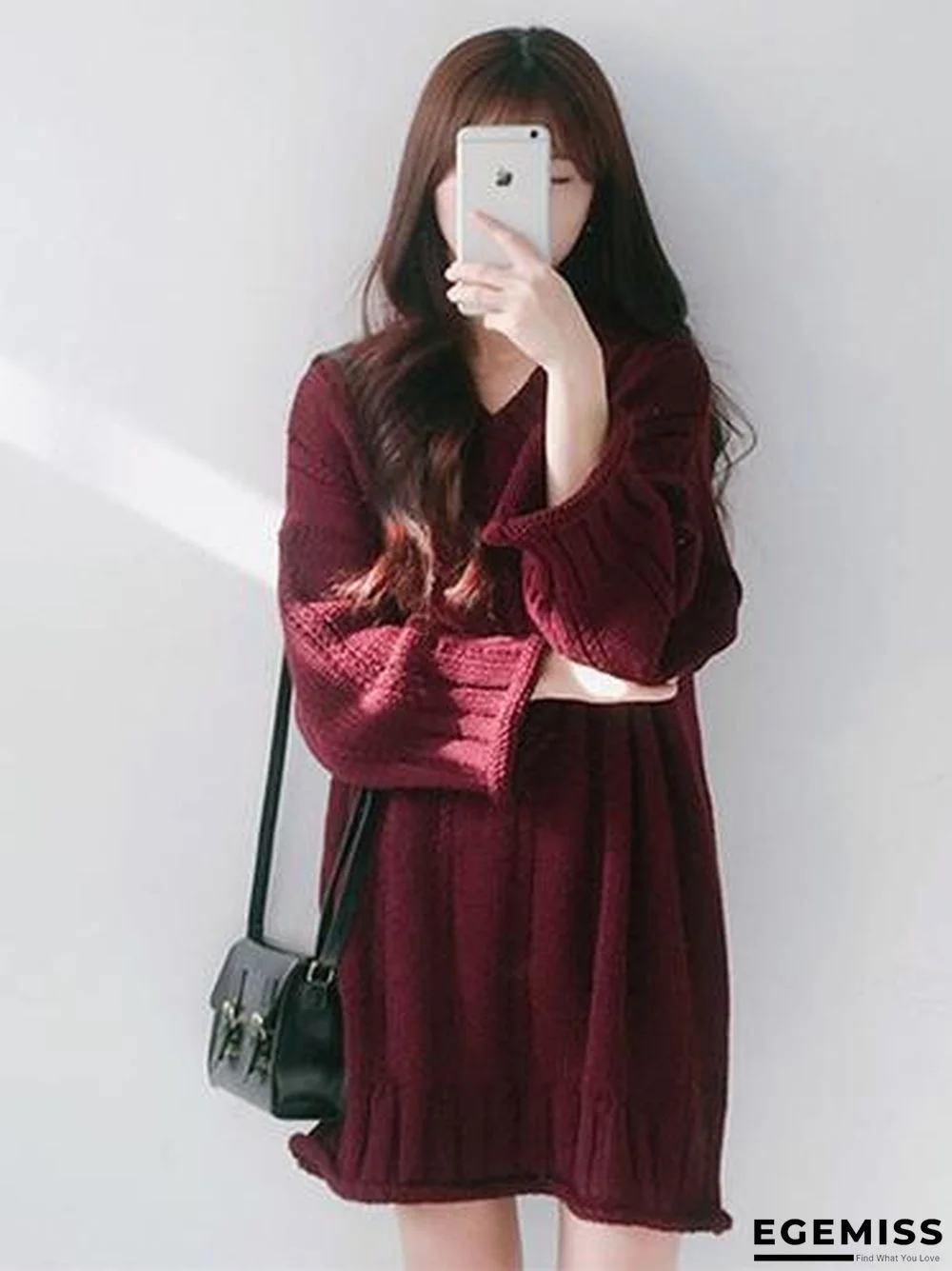 3 Colors Knitting V-neck Chic Sweater | EGEMISS