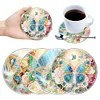 (US Local)[Upgrade]4Pcs Acrylic Special Shape Butterfly DIY Waterproof Diamond Painting Coaster