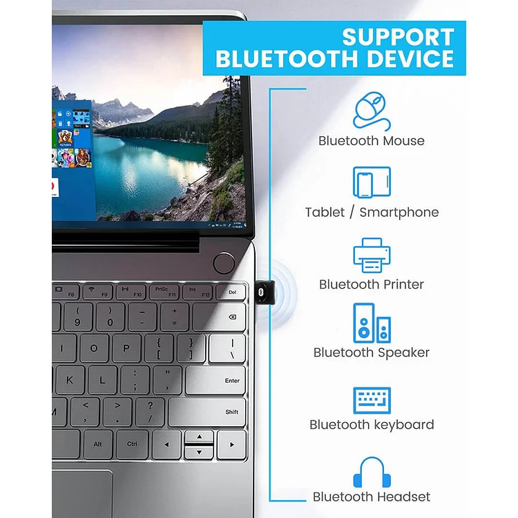 atolla Bluetooth USB Adaptador, Dongle Mini Inalámbrico Receptor Bluet