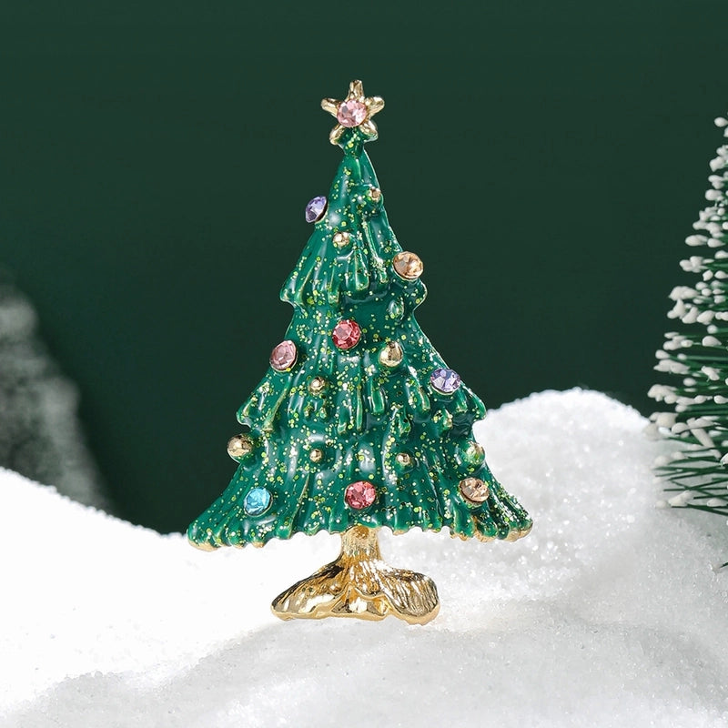 Elegant Lady Pin Christmas Tree Alloy Enamel Unisex Brooches