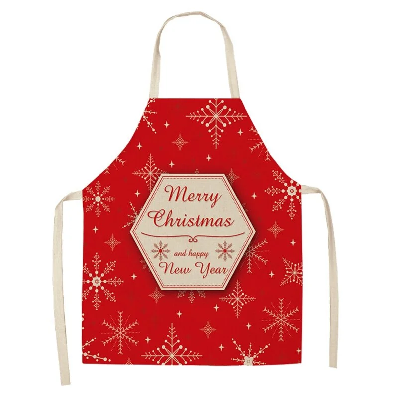 Linen Merry Christmas Apron Christmas Decorations for Home Kitchen Accessories Natal Navidad 2020 New Year Christmas Gifts
