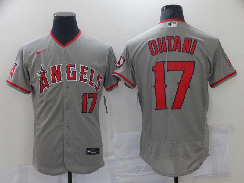 Men's Los Angeles Angels Shohei Ohtani #17 Gray Sewn Player Jersey mysite