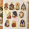 10PCS DIY Pearl Diamond Painting Christmas Fridge Magnets, Sparkling Rhinestone Refrigerator Magnet Craft Kit for Home Decor & Gifts