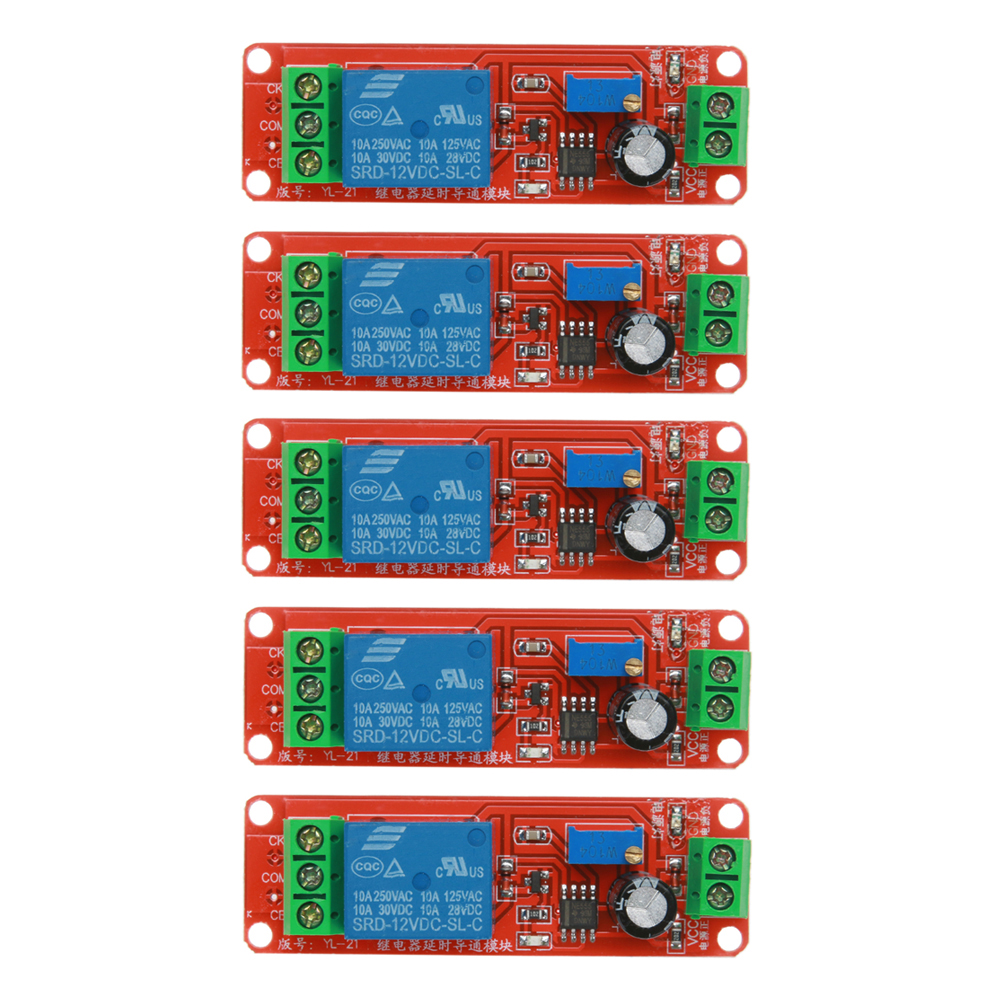 

5pcs DC 12V Delay Relay Shield NE555 Timer Switch Adjustable Module, 501 Original