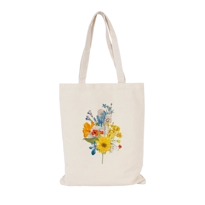 Women’s Streetwear Flower Canvas Shopping Bags