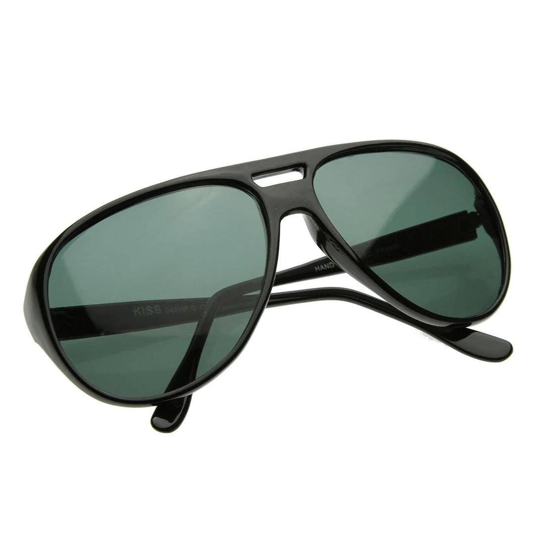 X-Large Classic Retro Plastic Teardrop Aviator glasses w/ G-15 Lens