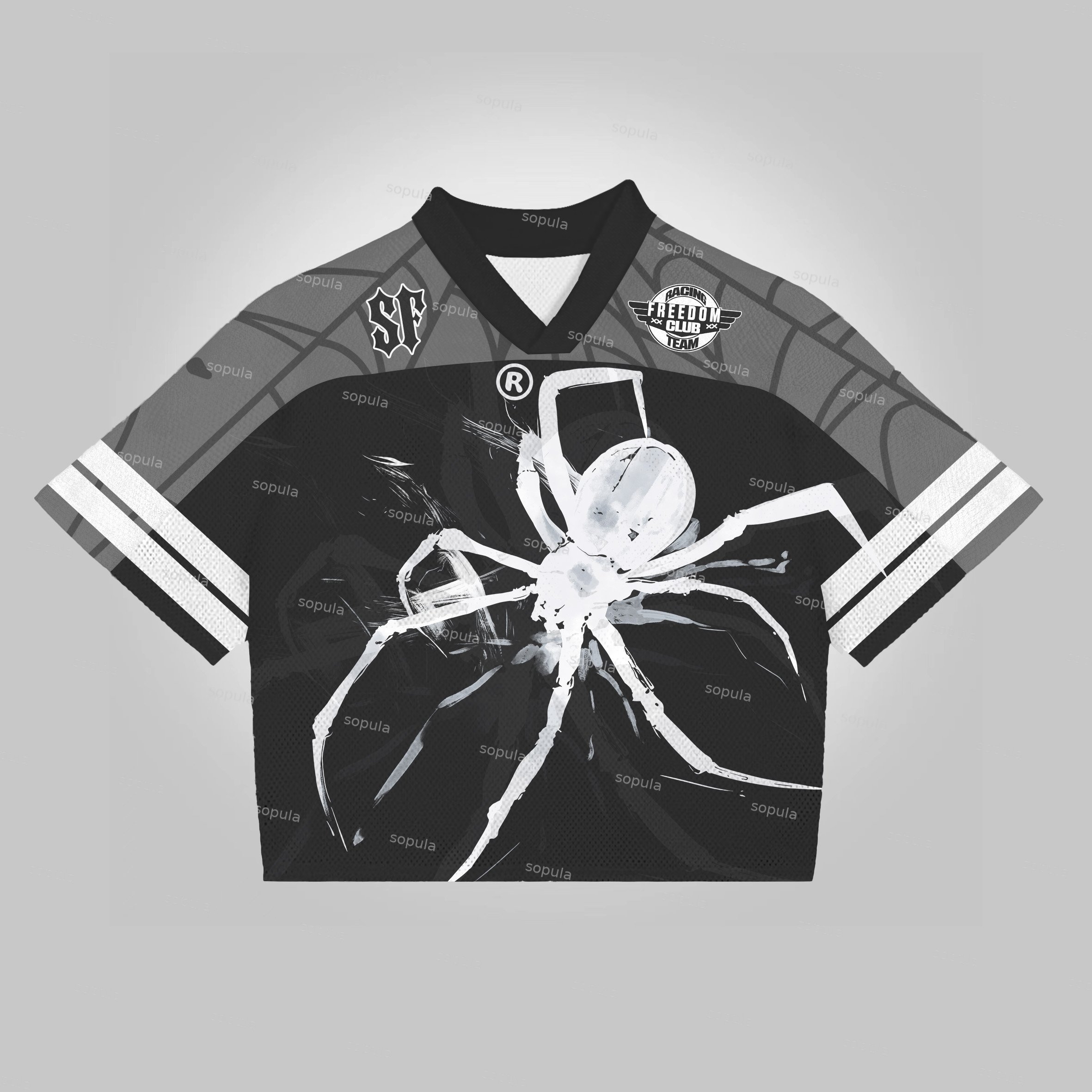 Spider No.24 Legend Freedom Club Saint Graphics Blokecore Jersey T-shirt - Sopula｜Premium Graphic Tees & Graphic Clothing