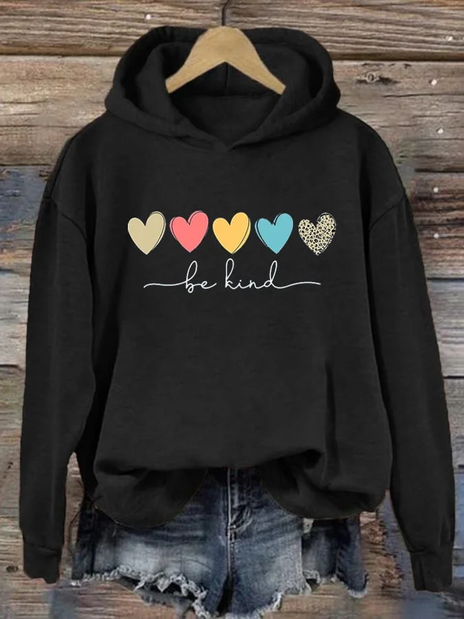Women'S Be Kind And Cute Graphic Blessed  Print Hoodie socialshop