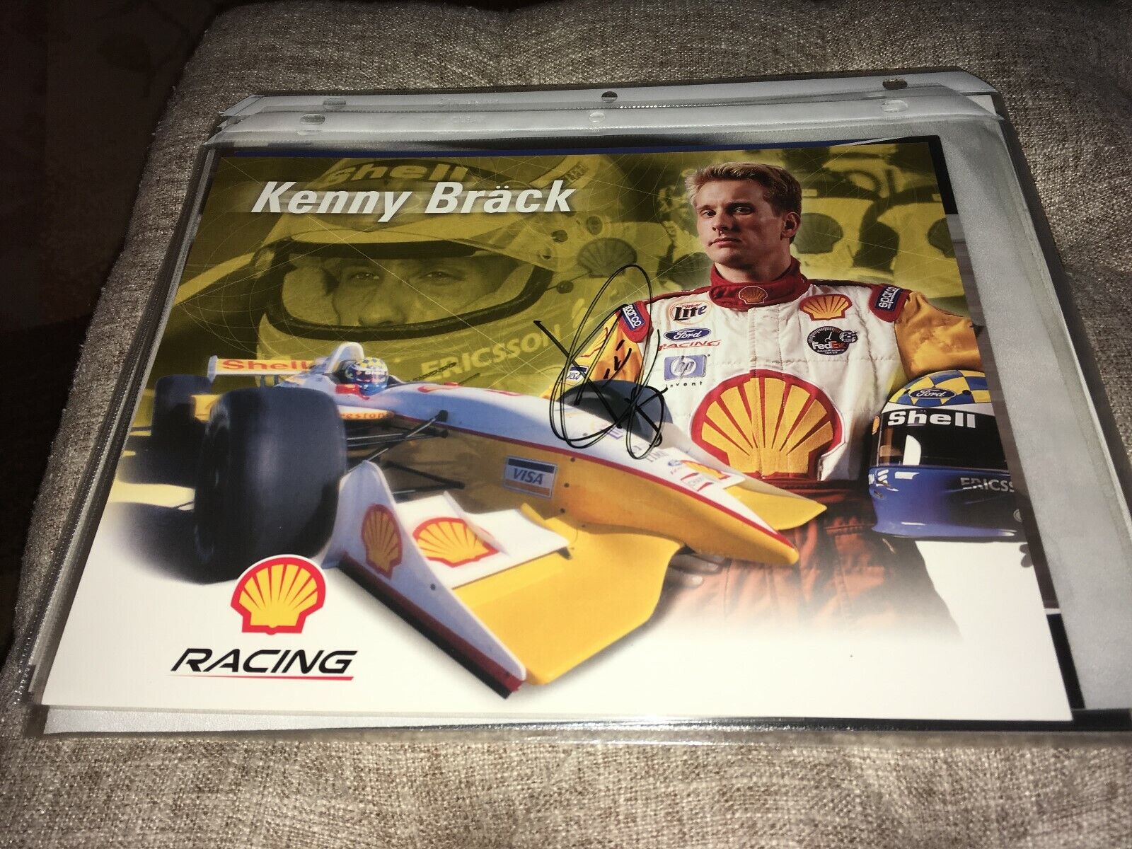 Kenny Brack Signed Indy Racing Photo Poster painting Card W/Our COA B