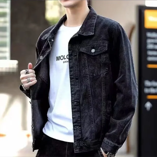 Men's denim jacket new spring and autumn casual handsome workwear jacket men's fashion tops