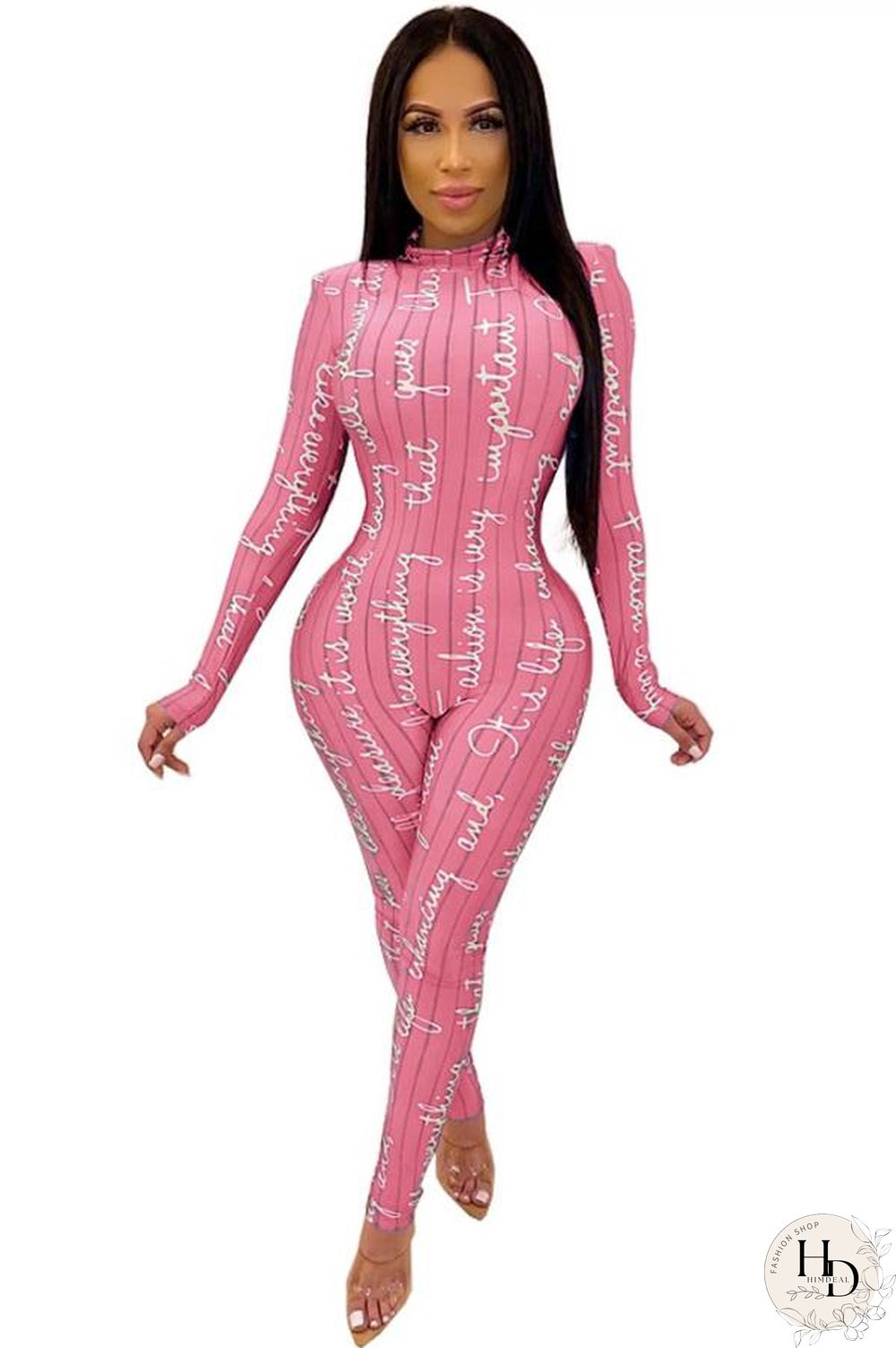 Red Fashion letter Print Polyester Long Sleeve O Neck