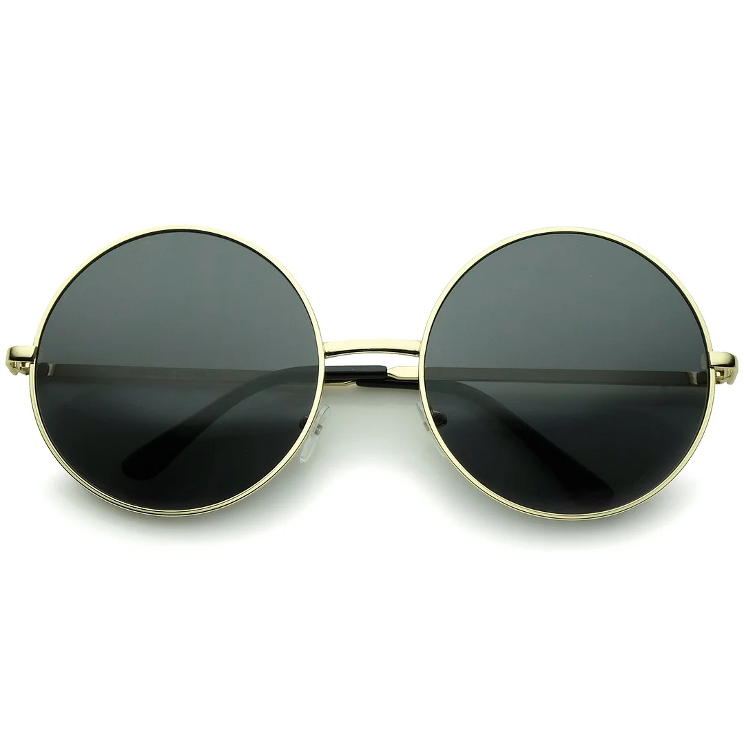 Super Large Oversize Slim Temple Round glasses 61mm