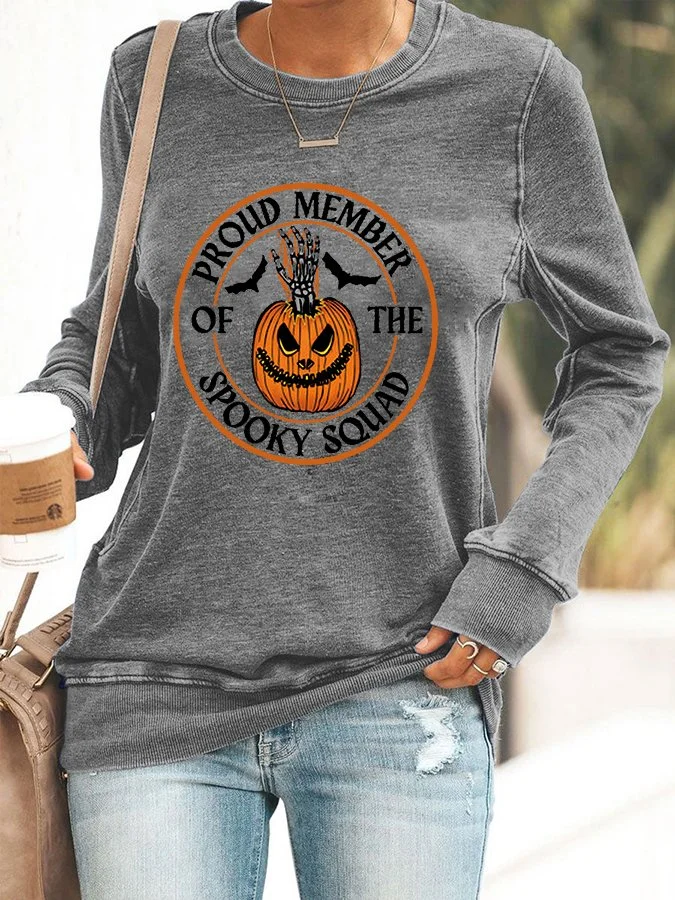 Proud Member Of The Spooky Squad Prind Casual Sweatshirt