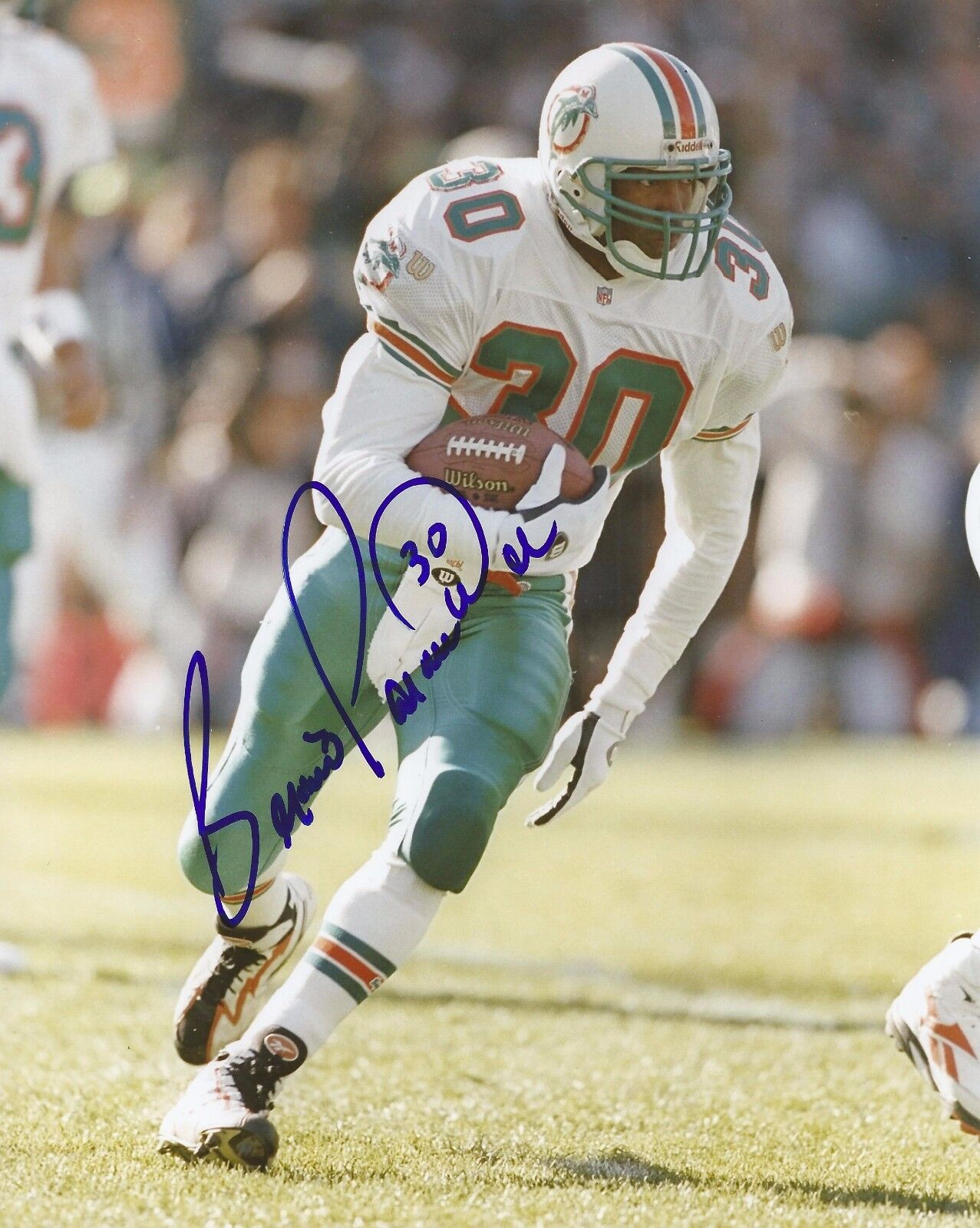 BERNIE PARMALEE SIGNED MIAMI DOLPHINS 8x10 Photo Poster painting w/COA