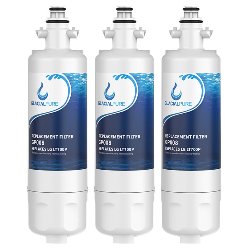 GlacialPure Replacement For LG LT700P, ADQ36006101 Water Filter 3 Packs