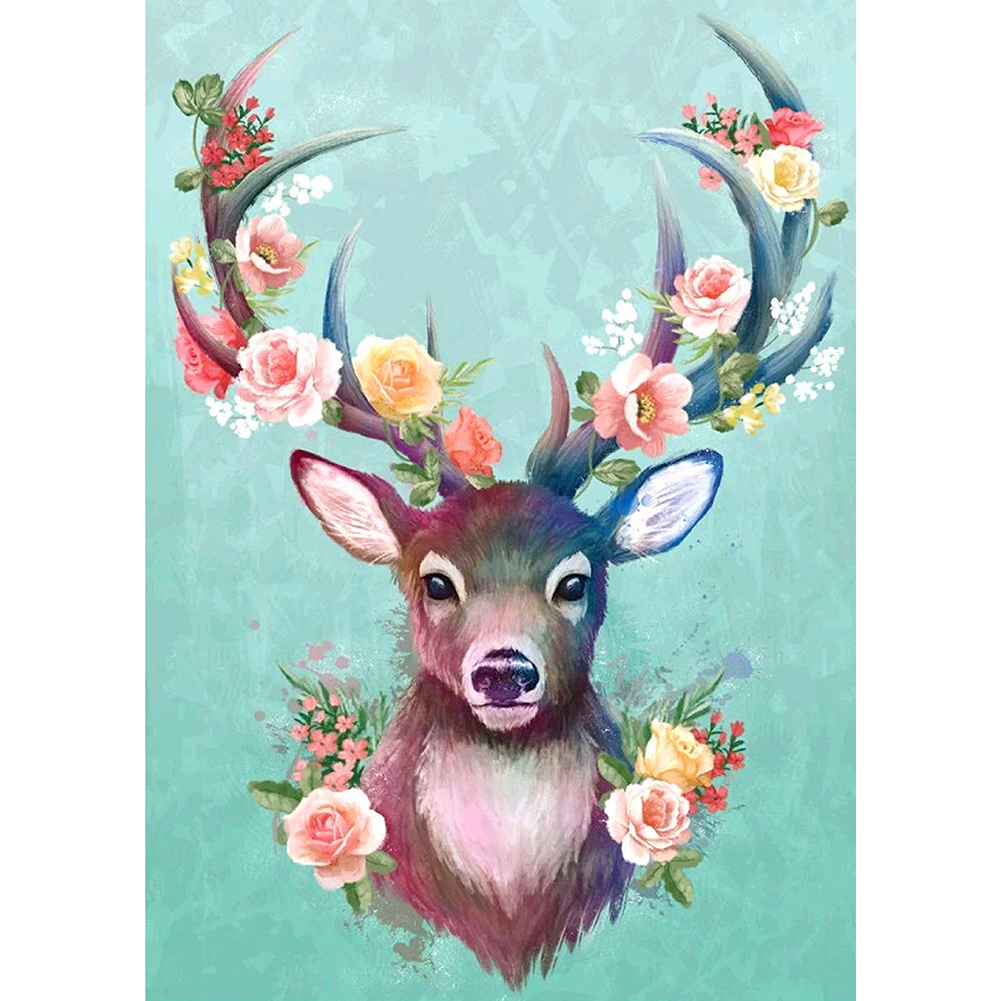 

30*40CM Round Drill Diamond Painting-Elk, 501 Original