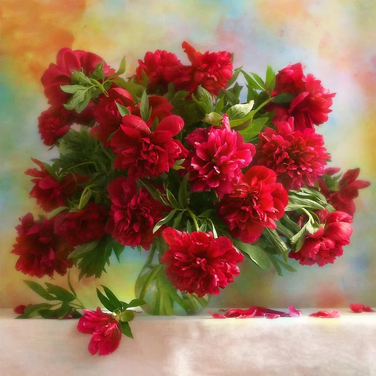 Flowers - Round Drill Diamond Painting - 30x30cm(Canvas)