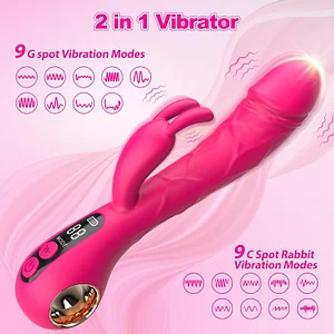 Dual-Motor Rabbit Vibrator with LCD Display & 9 Vibration Modes