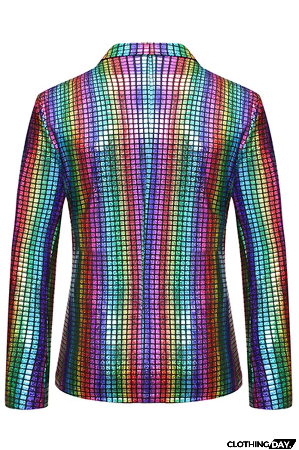 Gold Fashion Street Plaid Bronzing Split Joint Buckle Turn-back Collar Outerwear