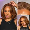 New Glueless Hightlight Brown Mixed Blonde Bob Wave Wig