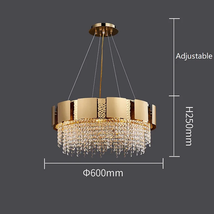 Round Crystal Chandelier Dining Room Lighting Vjlight