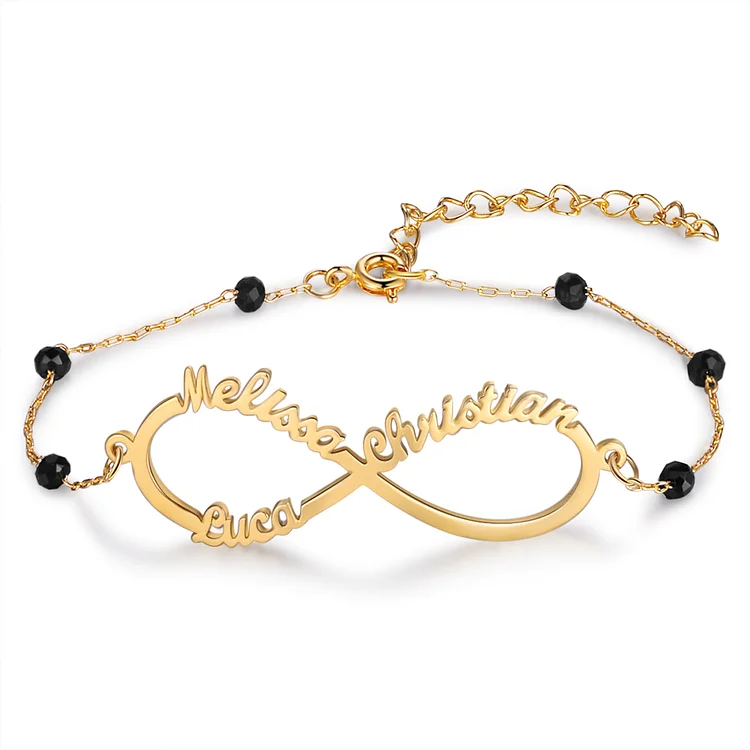 Personalized Infinity Bracelet Custom 3 Names Bracelet Gift For Women