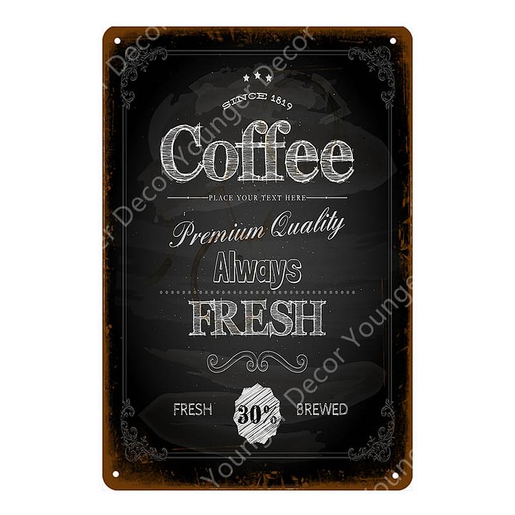 【20*30cm/30*40cm】Fressh Hot Coffee - Vintage Tin Signs/Wooden Signs