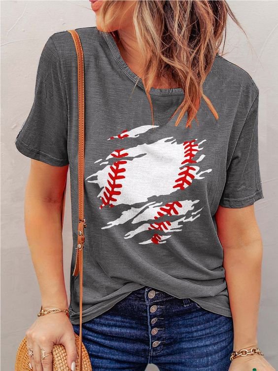 Baseball Print Casual T-Shirt