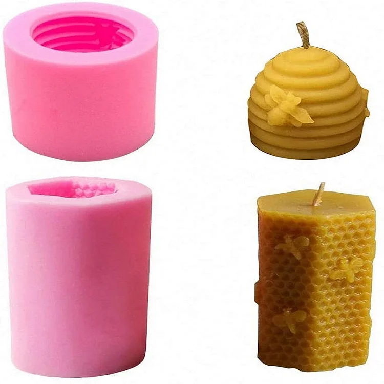 2pcs Bee Honeycomb Form Eco-friendly Handmade Hives Wax for Home Decor DIY Craft