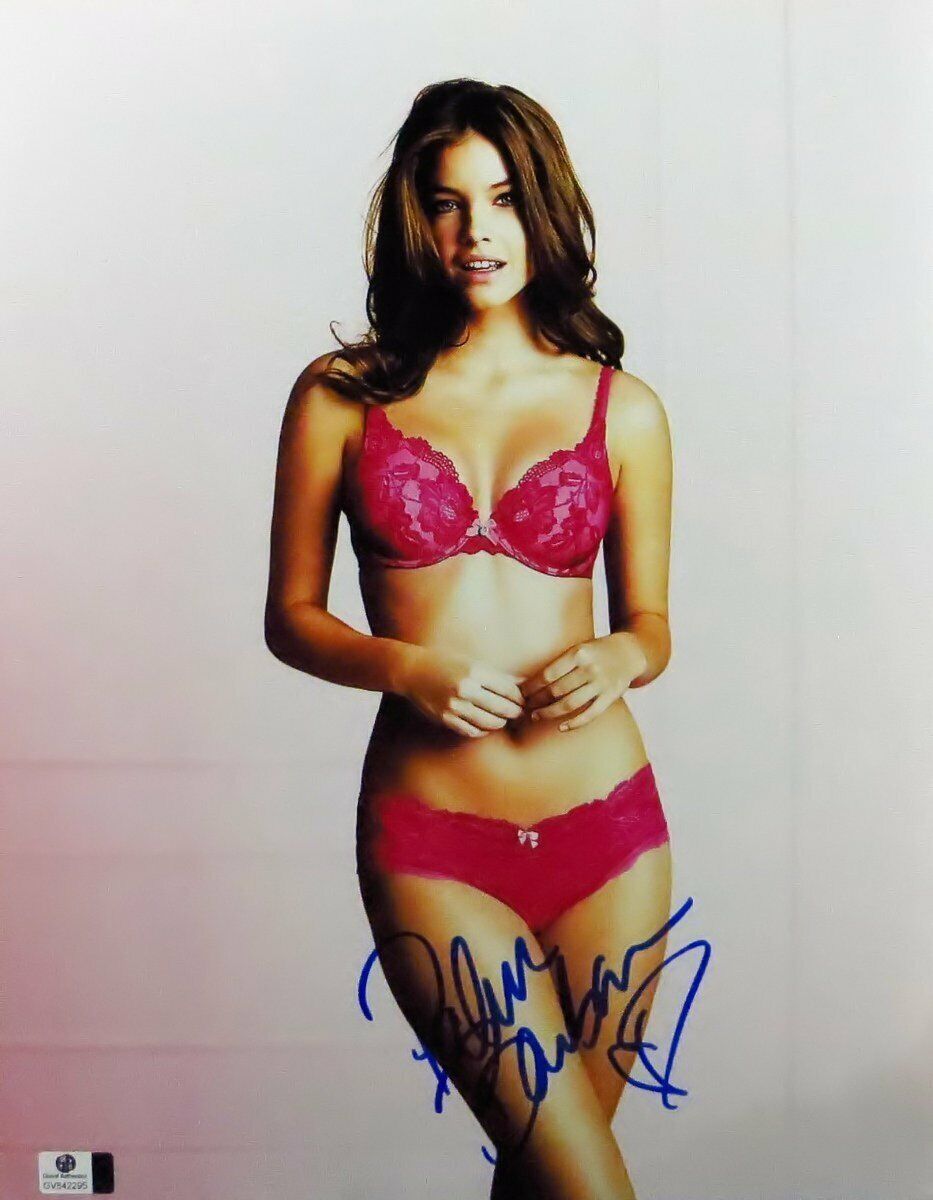 Barbara Palvin Signed Autographed 11X14 Photo Poster painting Sexy Hot Pink Lingerie GV842295