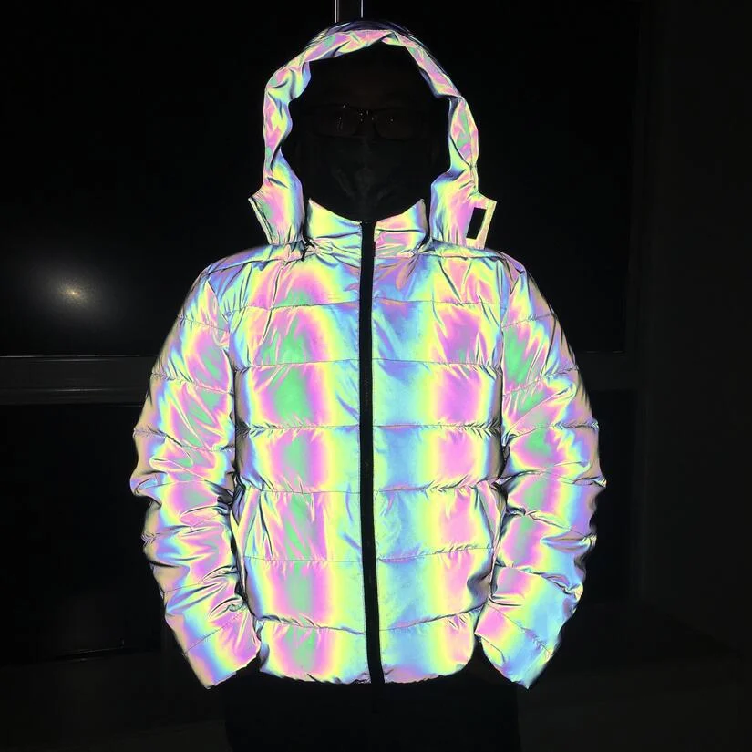 Toloer 2024 Winter Clothing New Dazzling Color Reflective Cotton-Padded Clothes Thick Warm Coat Men And Women's Night Light Cotton-Padded Clothes Fashion-Outfit Ideas