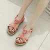 Gioiacombo&trade; 2022 estate sandali carini scarpe basse con strass fiore boh&eacute;mien femminile