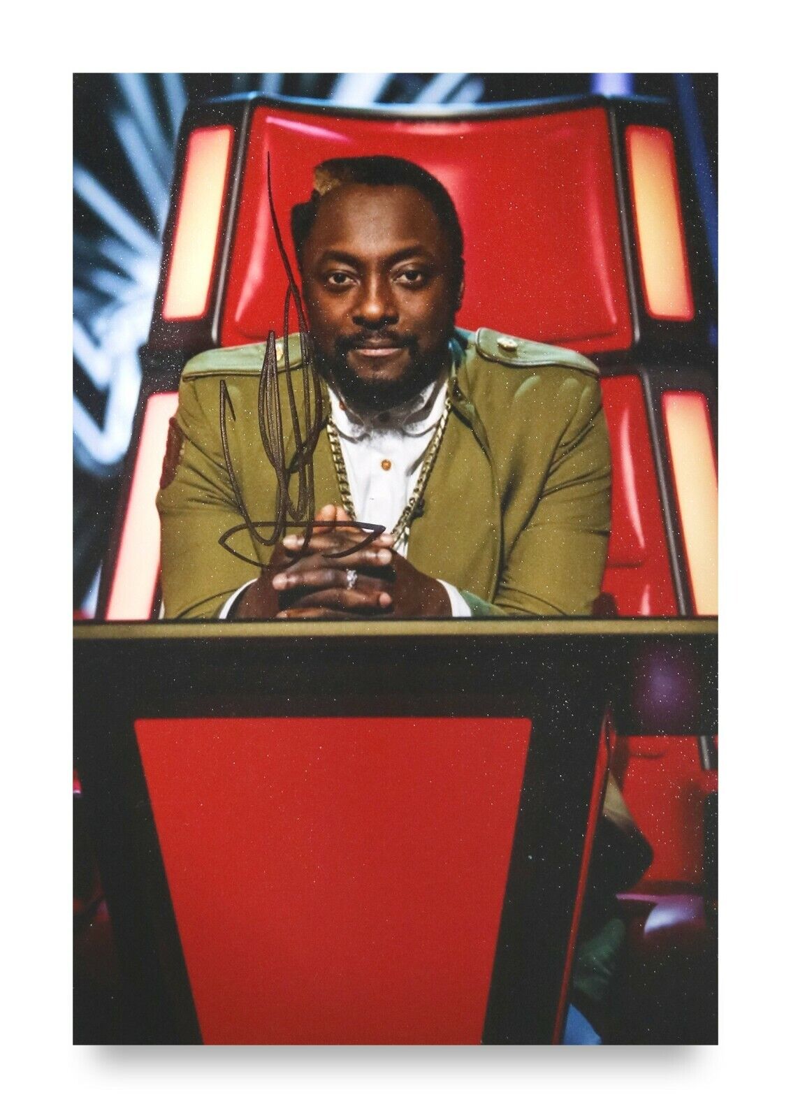 Will.i.am Signed 6x4 Photo Poster painting Black Eyed Peas The Voice Judge Mentor Autograph +COA