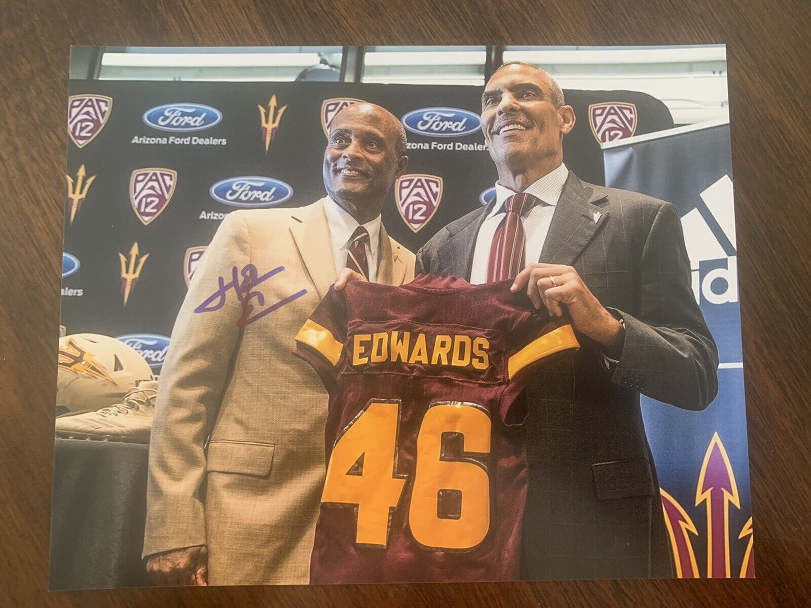 HERM EDWARDS Signed 8x10 Photo Poster painting Arizona State University Coach Autographed ASU