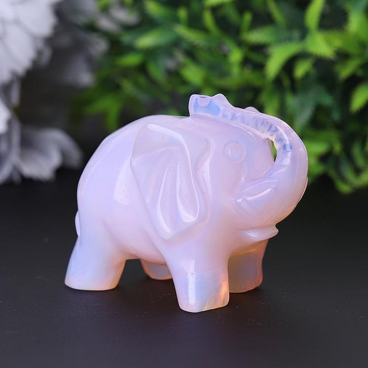3" Pink Opalite Elephant Crystal Carvings Animal Bulk Crystal wholesale suppliers