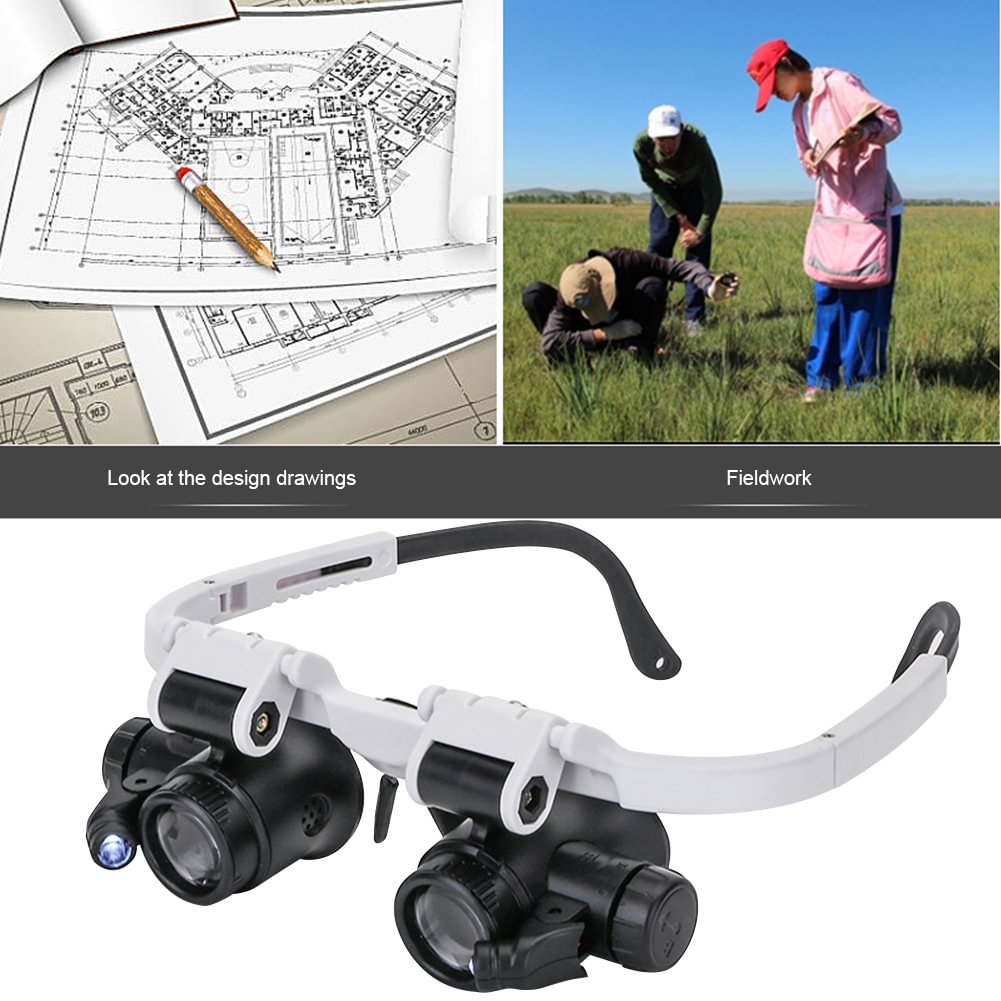 Telescopic Magnifier Glasses Loupes LED Light 8X/15X/23X Magnifying Eyewear