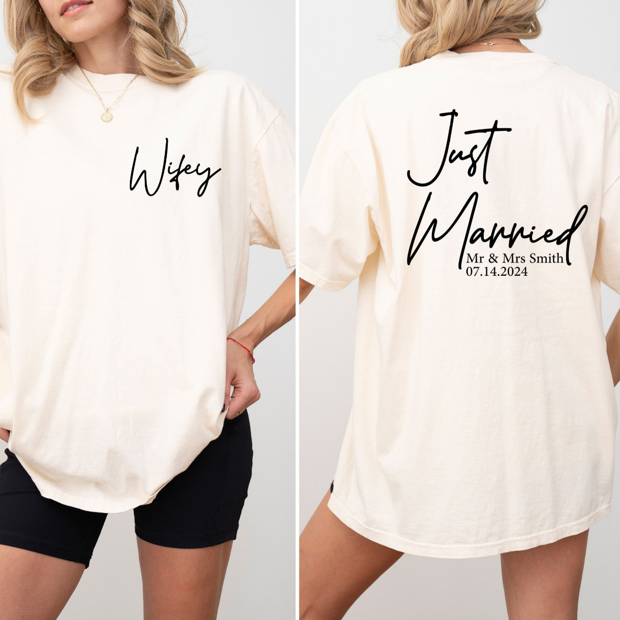 Loveyoufancy Custom Just Married T shirt and Sweatshirt, Honeymoon Shirts for Couple