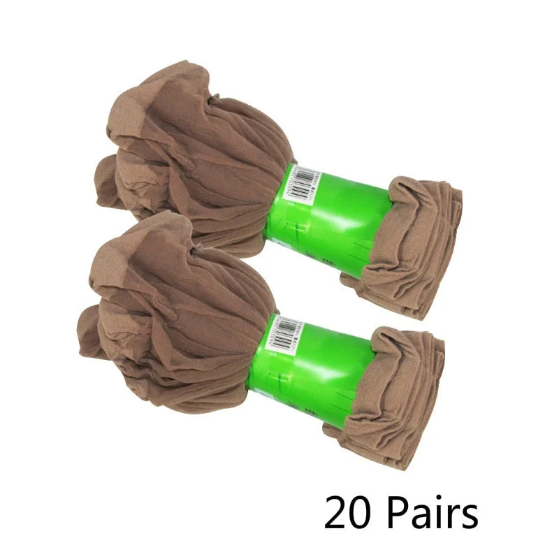 10 /20Pairs Summer bamboo female Short Socks Women's socks Thin Crystal Transparent Silk Socks  Girl Ankle Sox 2020