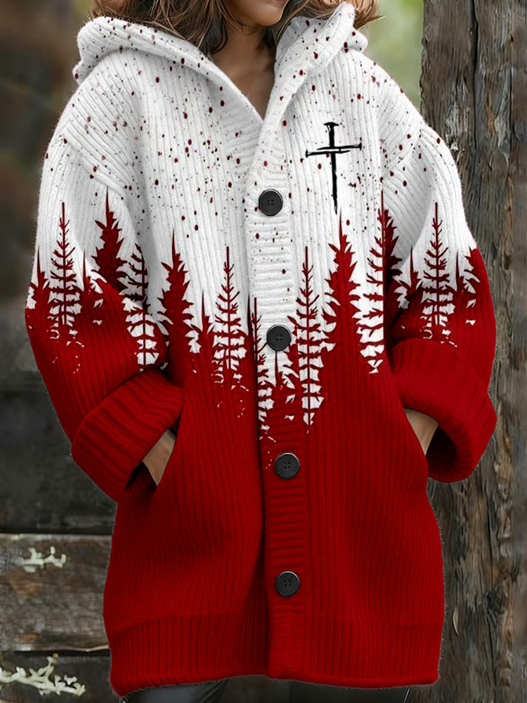 Women's Christmas Faith Print Coat wearshes
