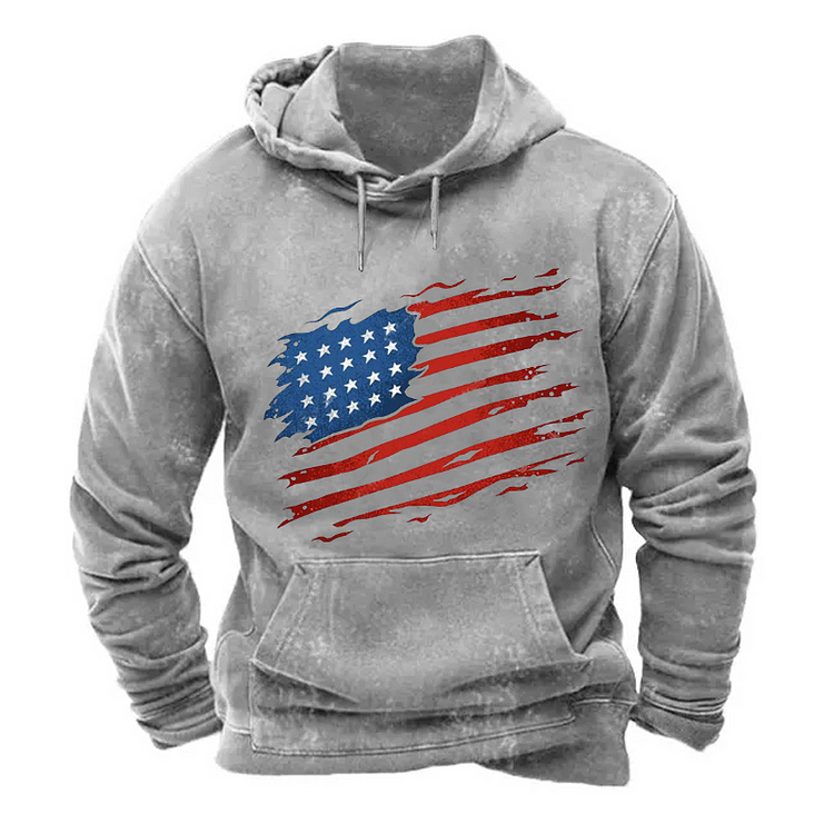 American Colorful Distressed Waving Flag Hoodie