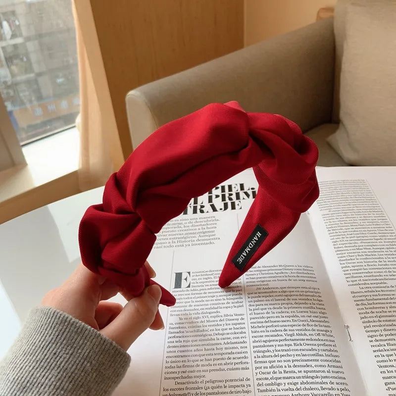 Satin Wide Hairband Hair Hoop Bow Hair Band Headbands Women Head Band Headdress Ladies Hair Accessories Girl Headwear Tiara LANFUBEISI