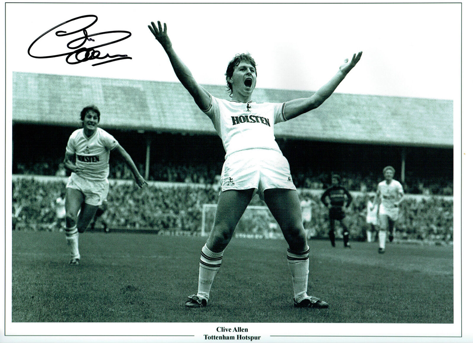 Clive ALLEN Signed Autograph Tottenham SPURS 16x12 Photo Poster painting AFTAL COA