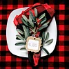 Red Black Plaid Christmas Festive Event Resturant Napkins